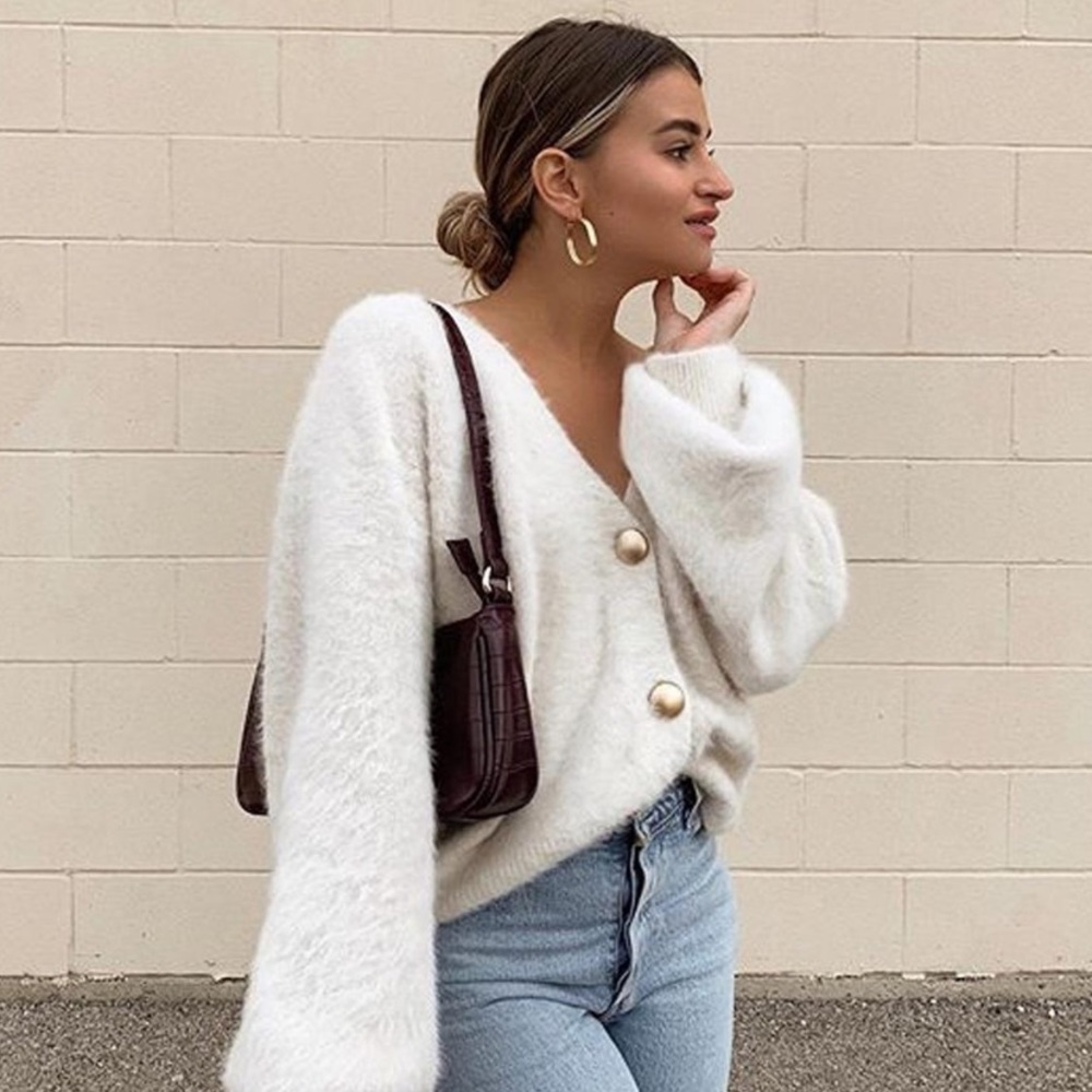 White cardigan